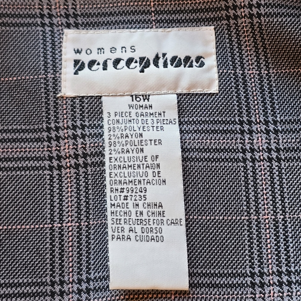 Perceptions Gray Plaid Suit - image 5